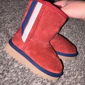 Red and Blue Ugg Suede Boots